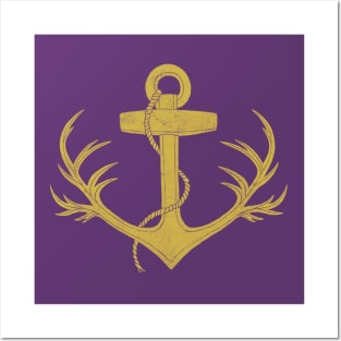 Antlered Anchor gold Posters and Art